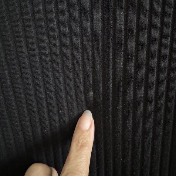 ASOS Ribbed Black V Neck Dress With Tie Bow On Back Size 8 - Picture 5 of 12